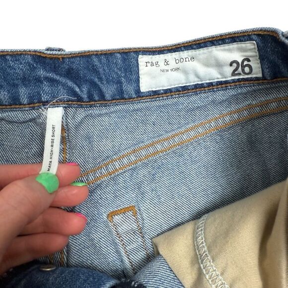 Rag & Bone Maya High Rise Denim Blue Jean Shorts - Picture 7 of 8